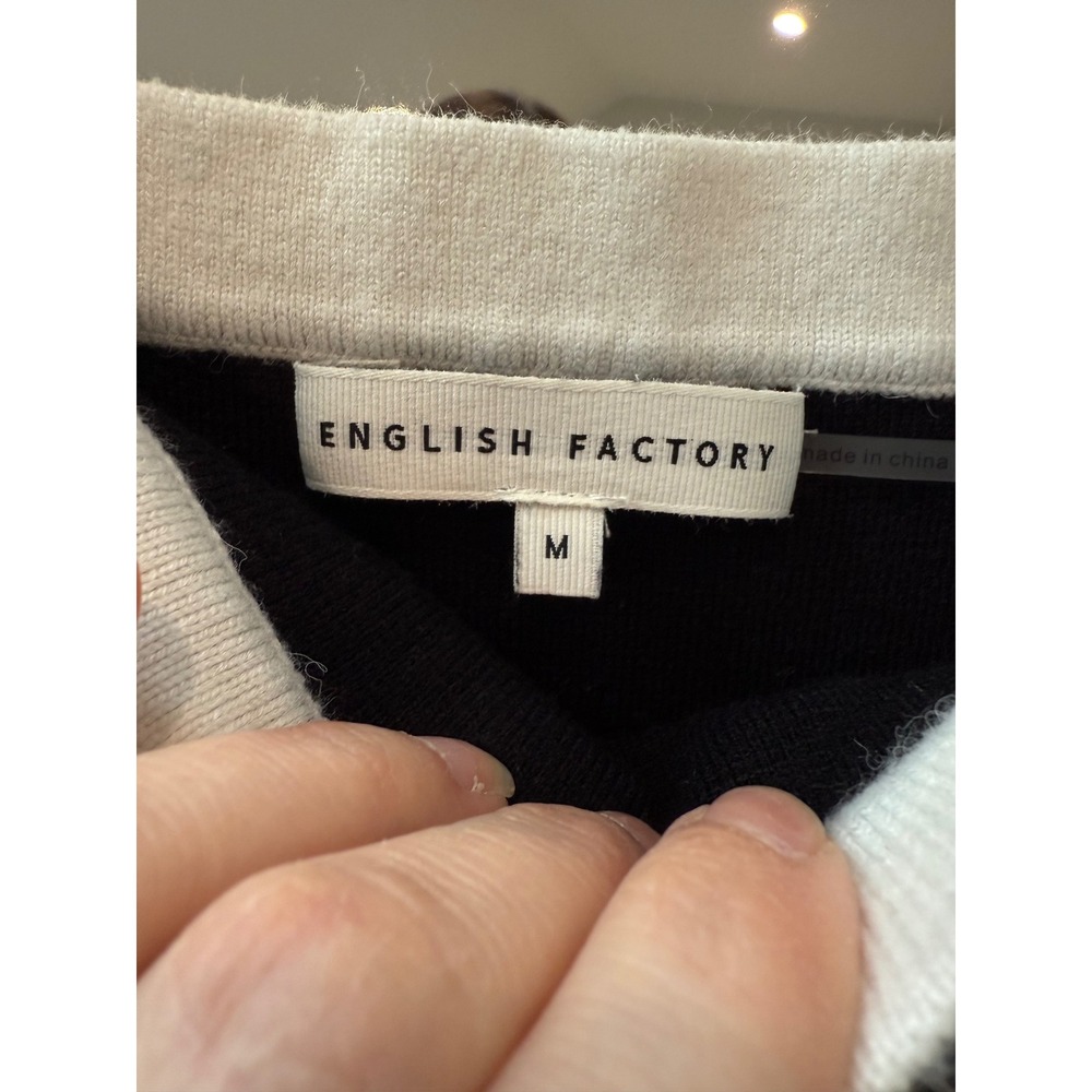 English Factory Women Dress M Black Knit Mini preppy old money Anthropologie - Picture 5 of 6